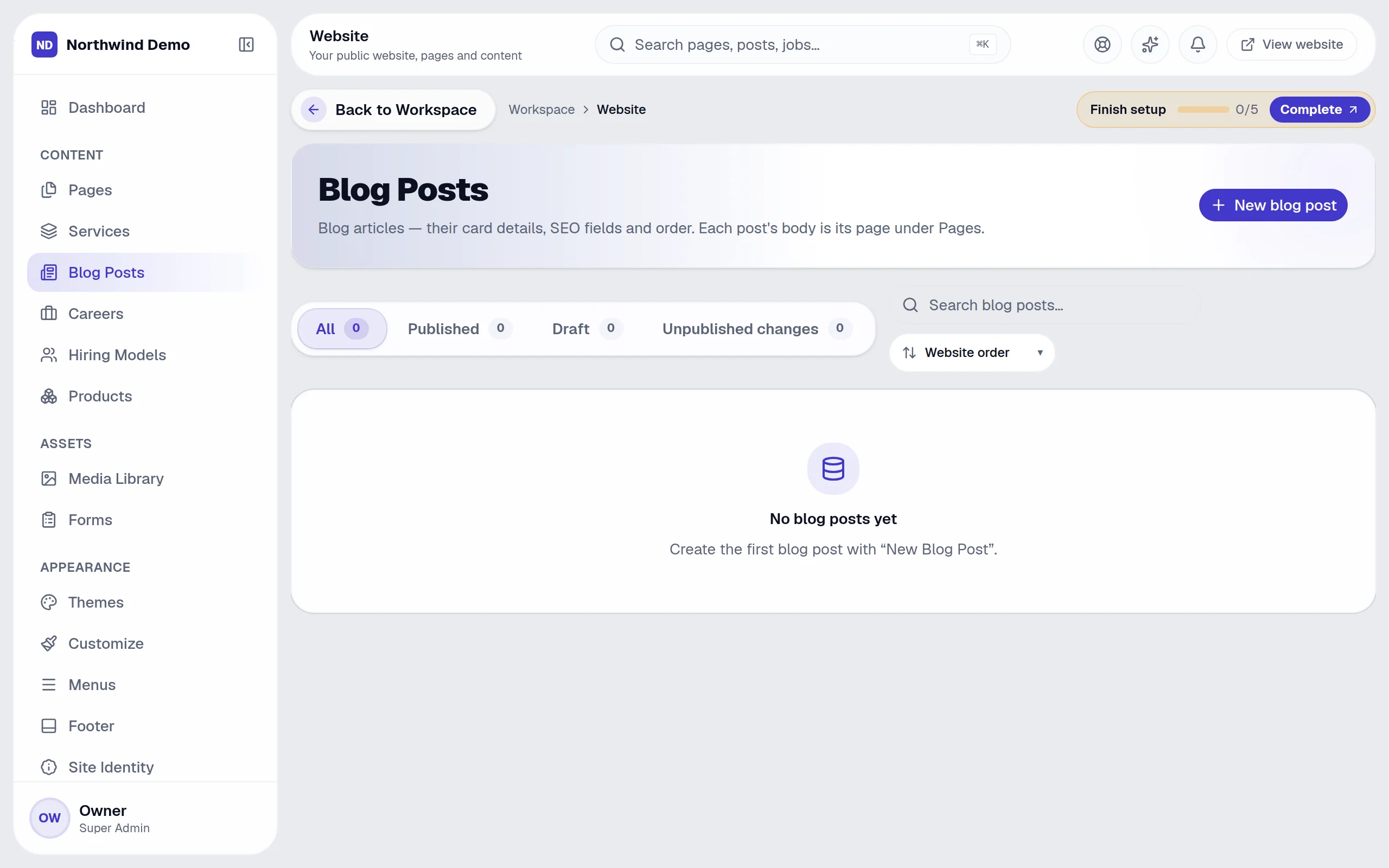 Website — Blog posts: the real screen