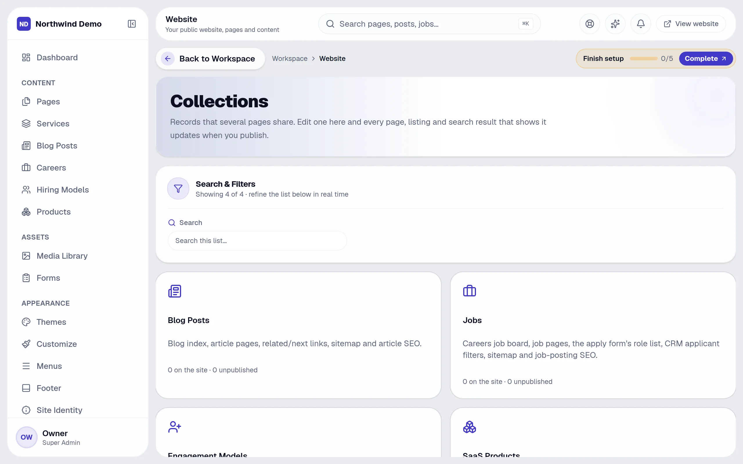 Website — Collections: the real screen