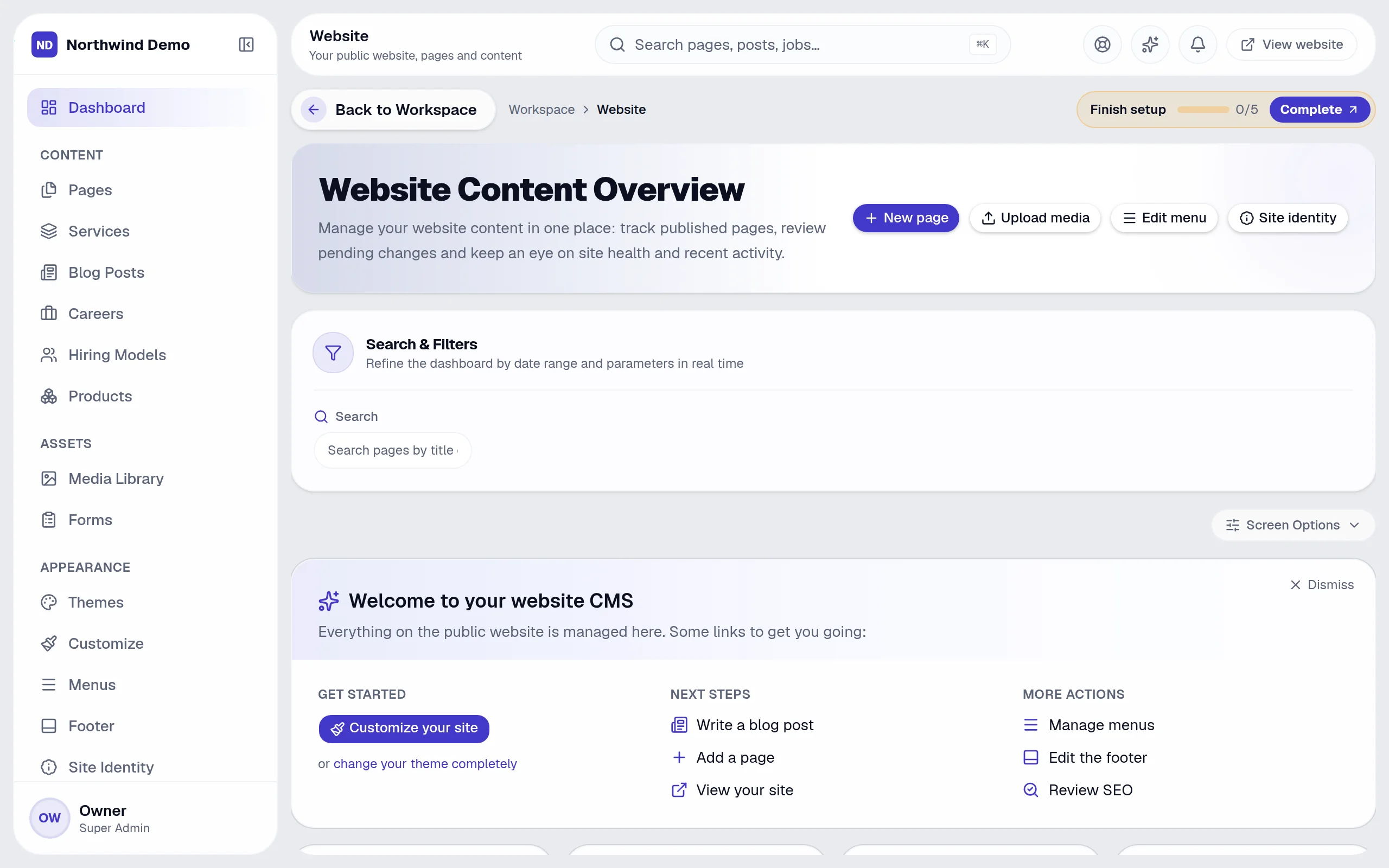 Website — Audit trail: the real screen