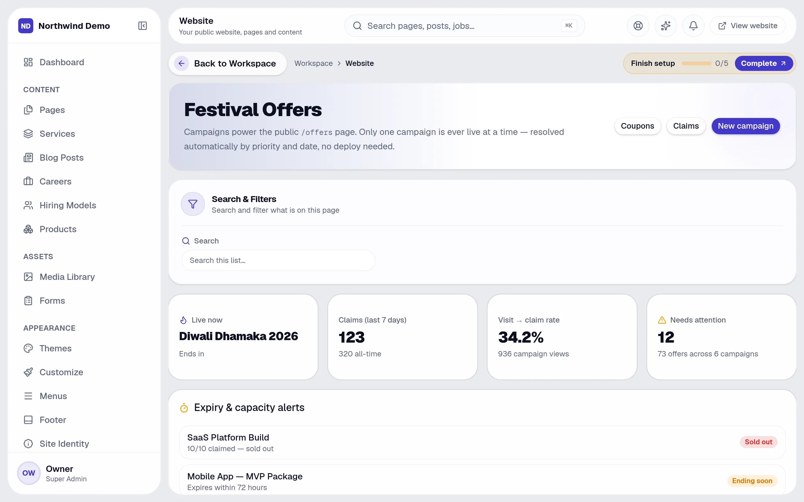 Website — Festival offers: the real screen
