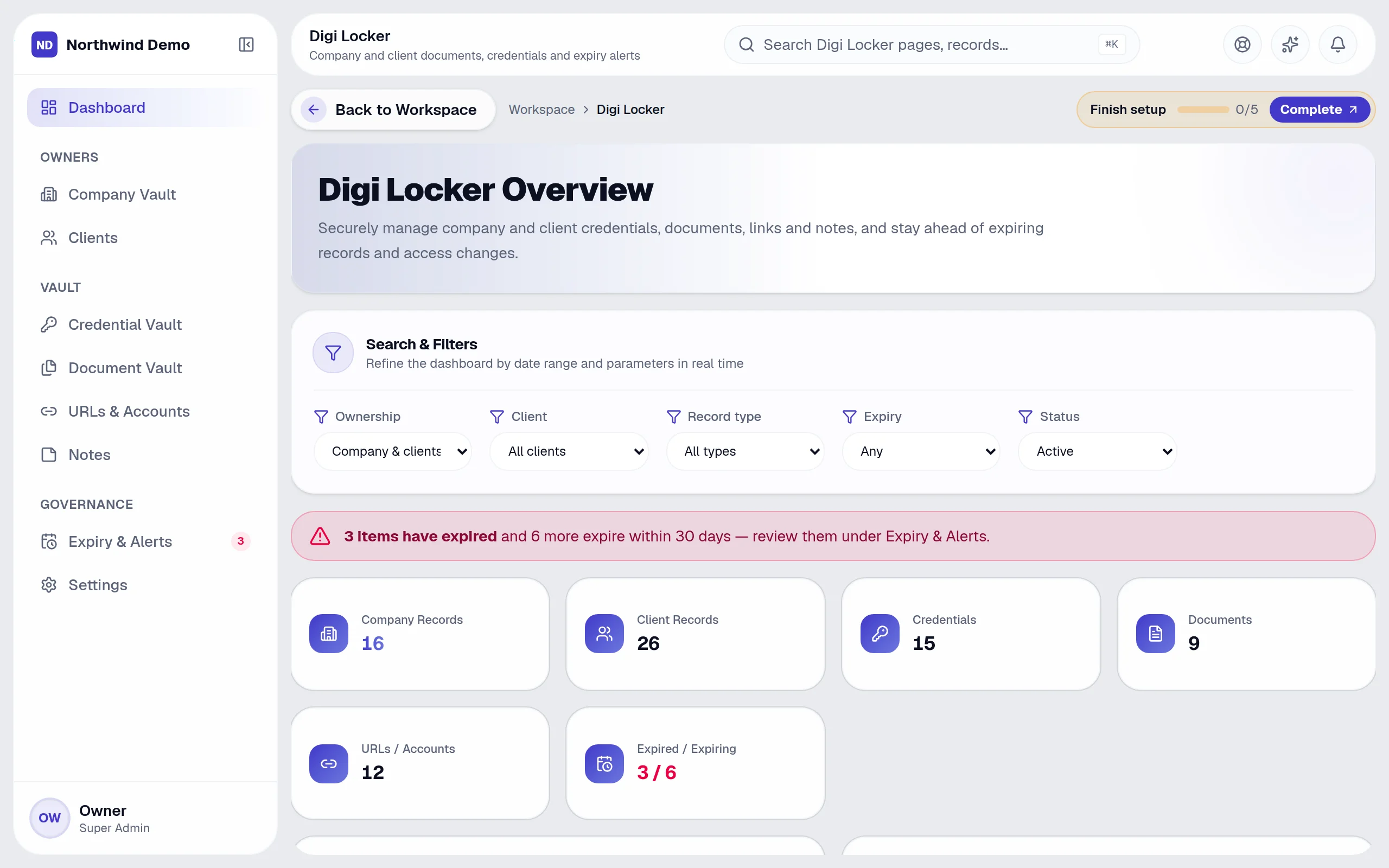 Digi Locker — Activity log: the real screen