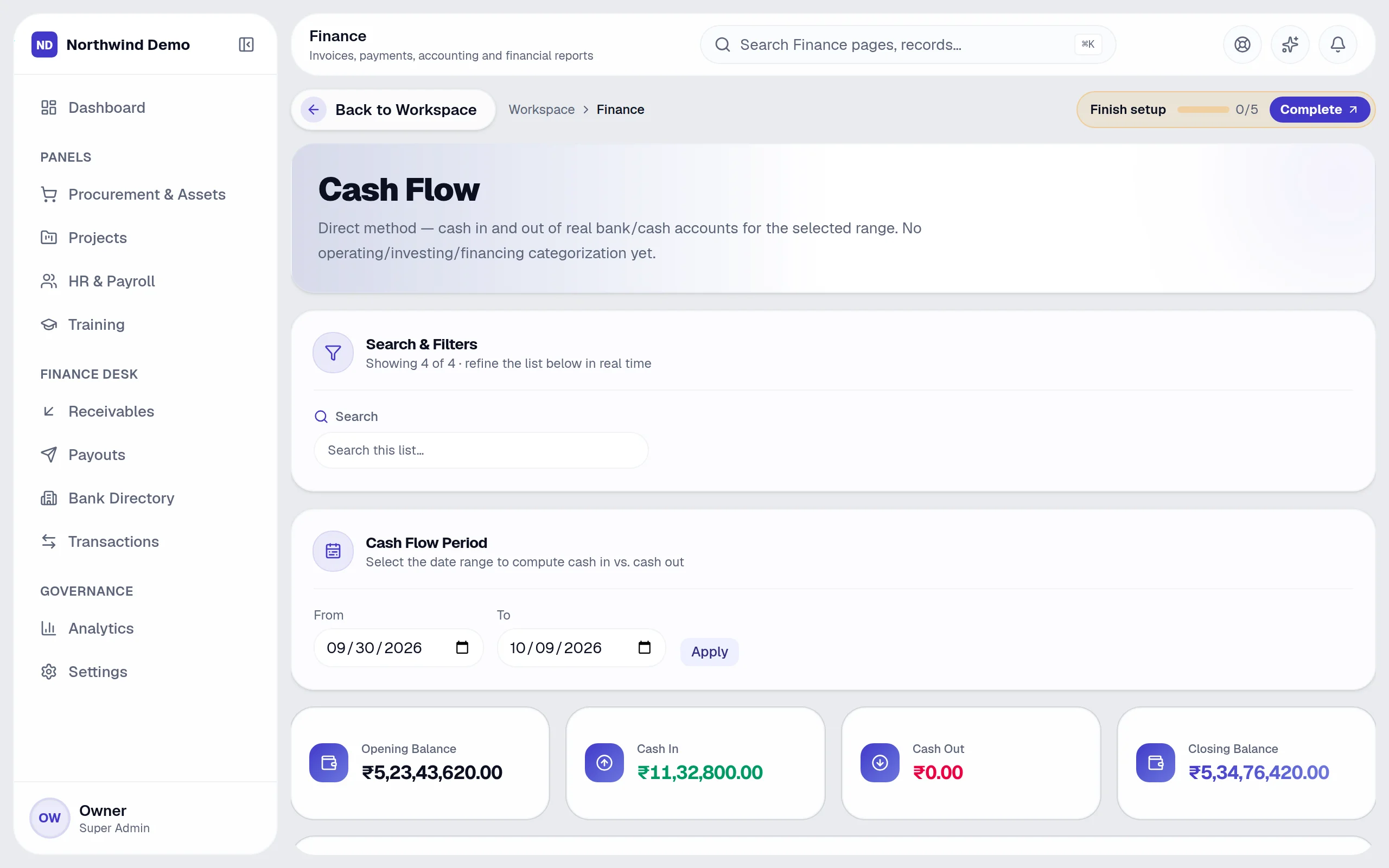 Finance — Cash flow: the real screen