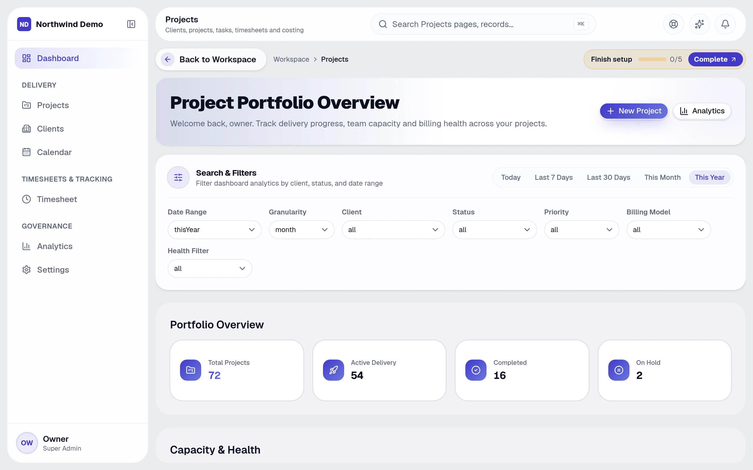 Projects — My tasks: the real screen