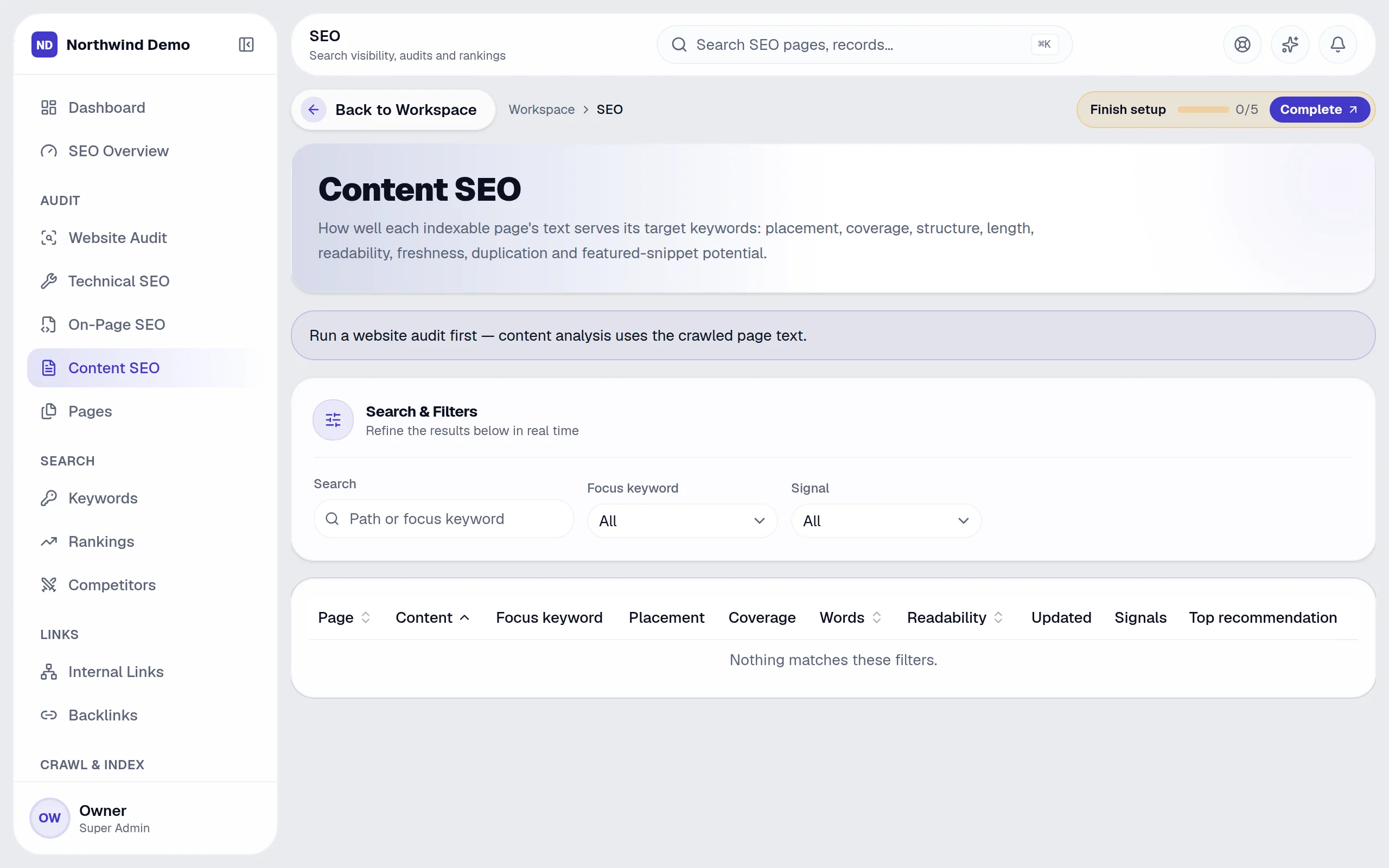 SEO — Content SEO: the real screen