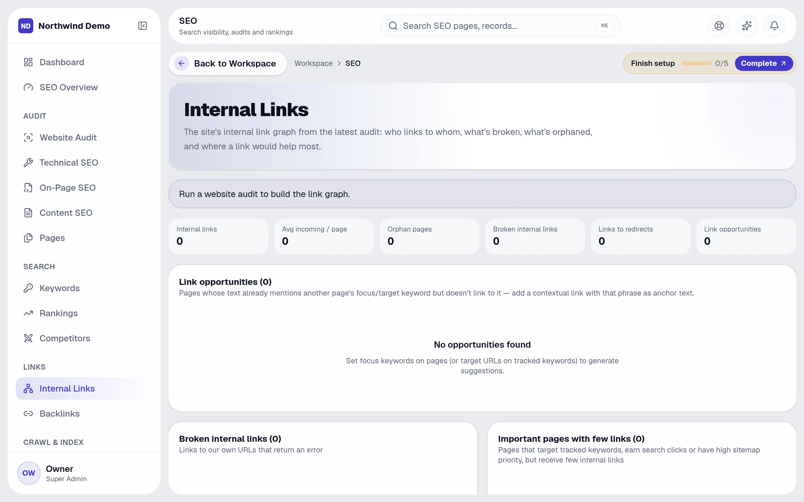 SEO — Internal links: the real screen