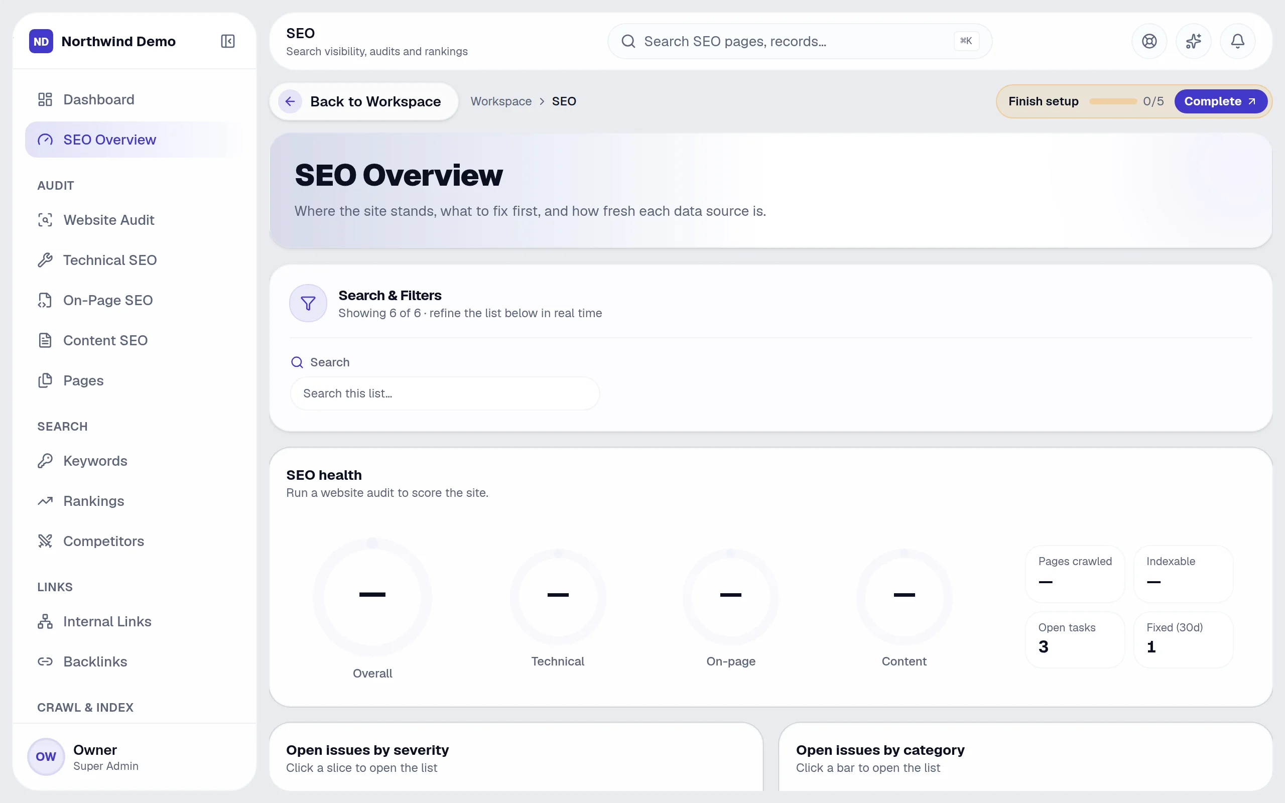 SEO — SEO overview: the real screen