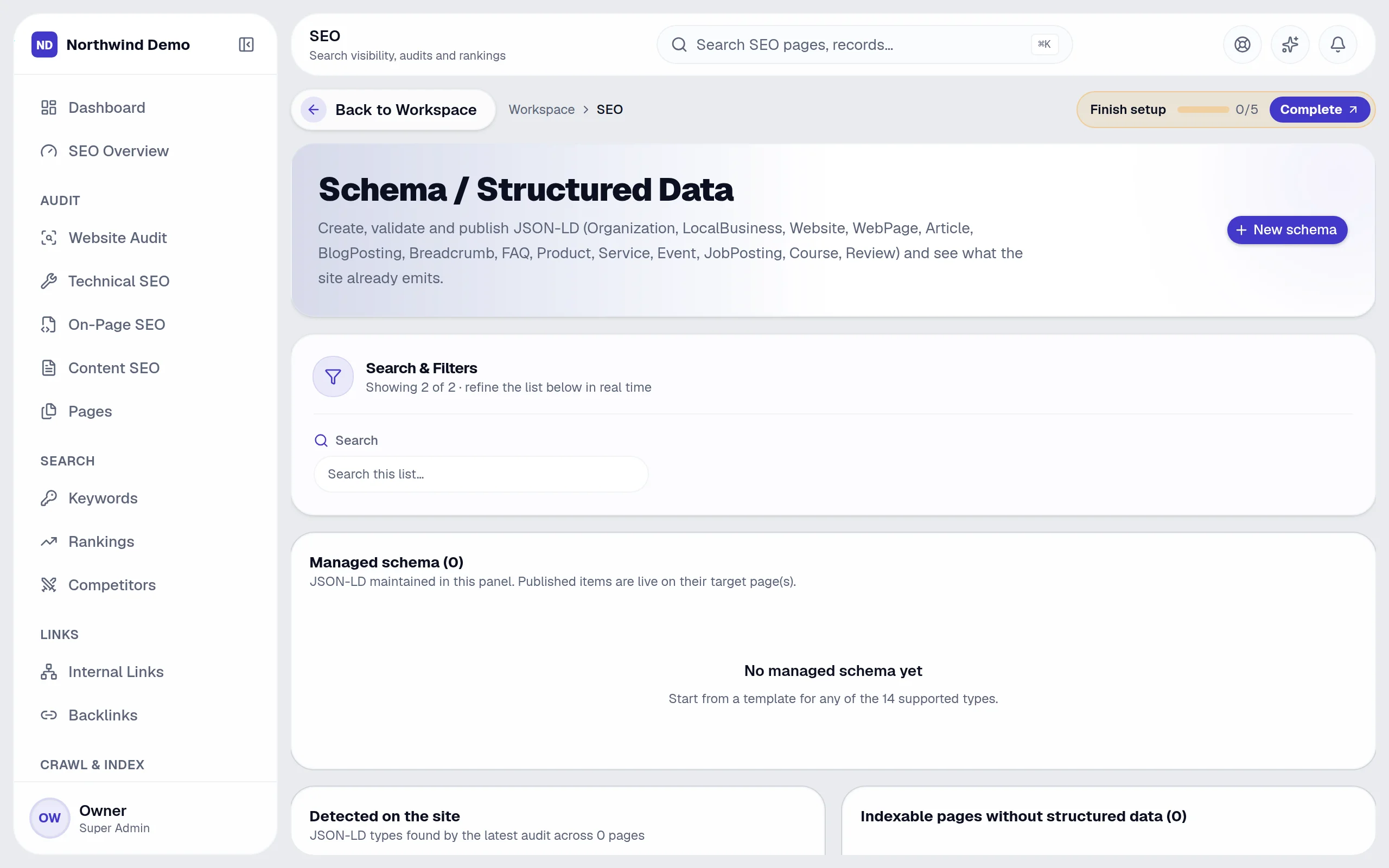SEO — Schema / structured data: the real screen