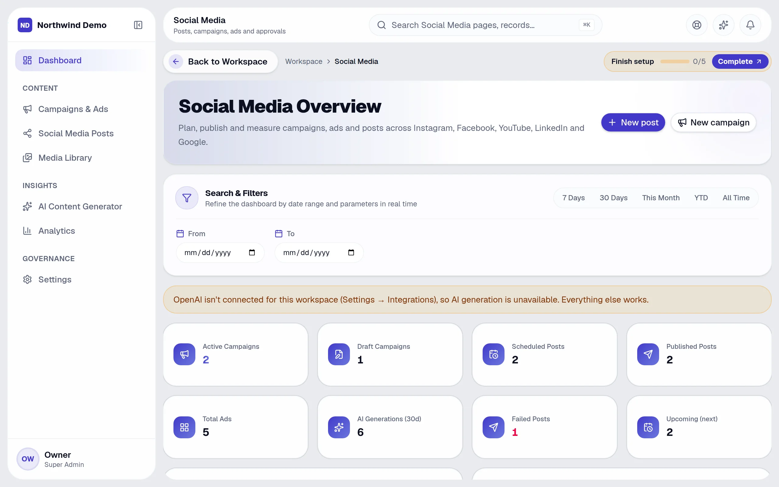 Social Media — Activity trail: the real screen