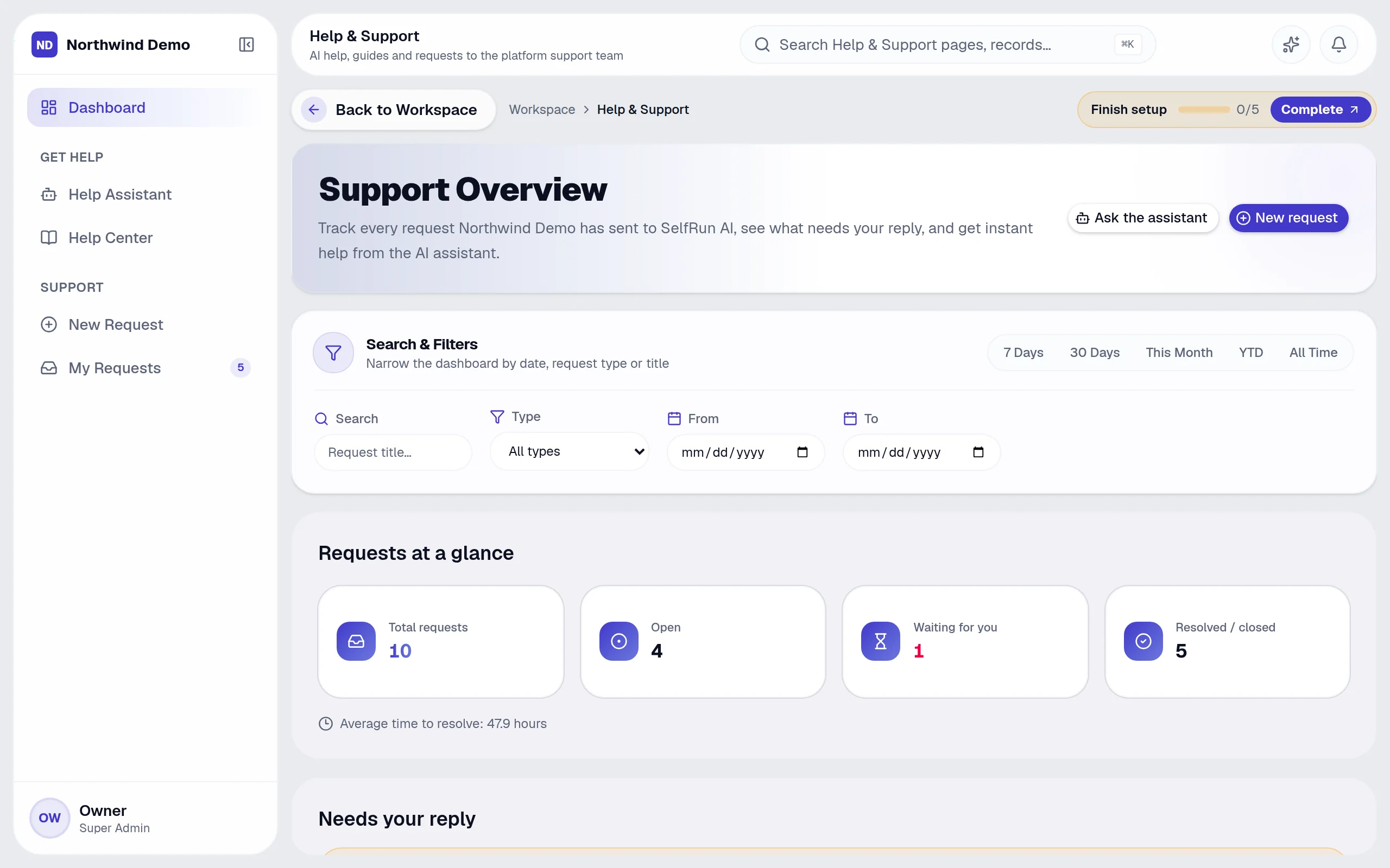 Help & Support — Notifications: the real screen