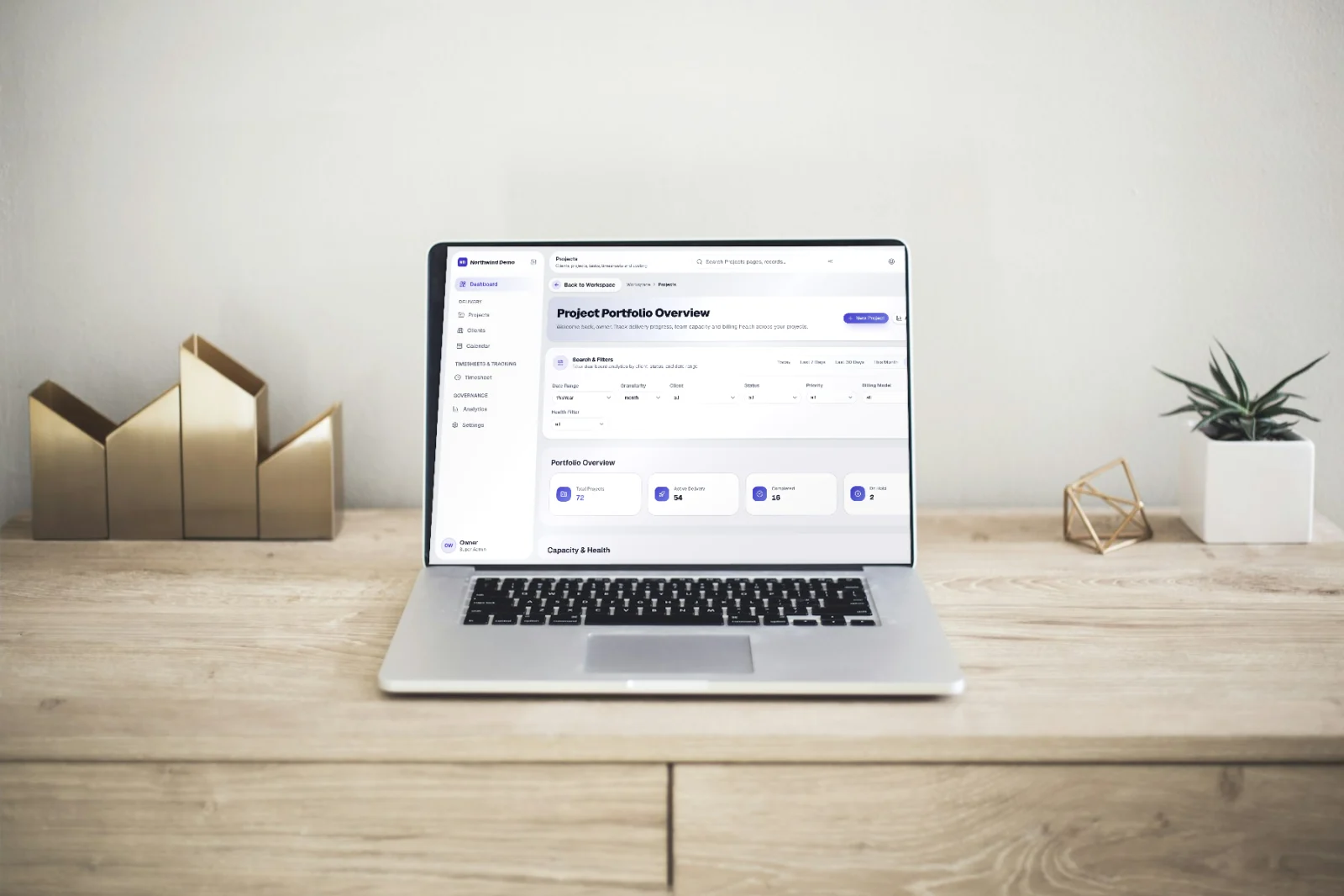 SelfRun SprintOS — real screen of the product on a laptop