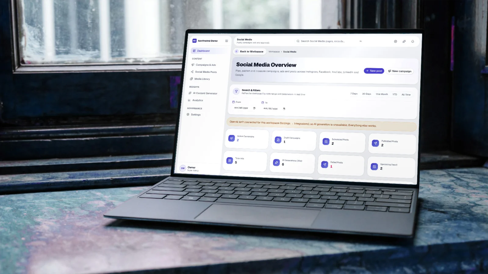 SelfRun ViralPulse AI — real screen of the product on a laptop