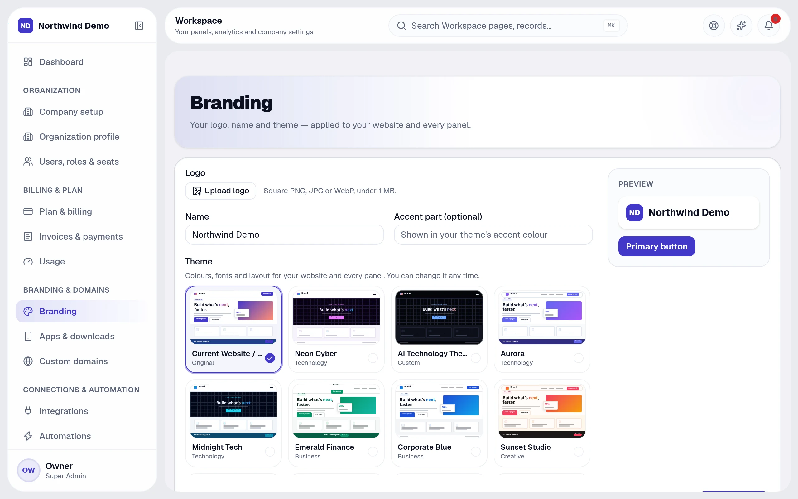 Complete the guided setup — real screen of the product on a laptop